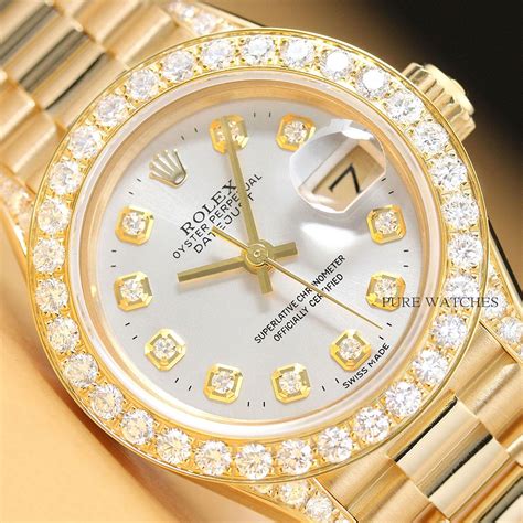 18k diamond rolex watch|ladies presidential rolex watch 18k.